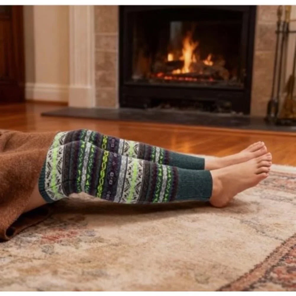 Wool‎ Leg Warmers Winter Striped Boho Long Thigh High Leg Warmers